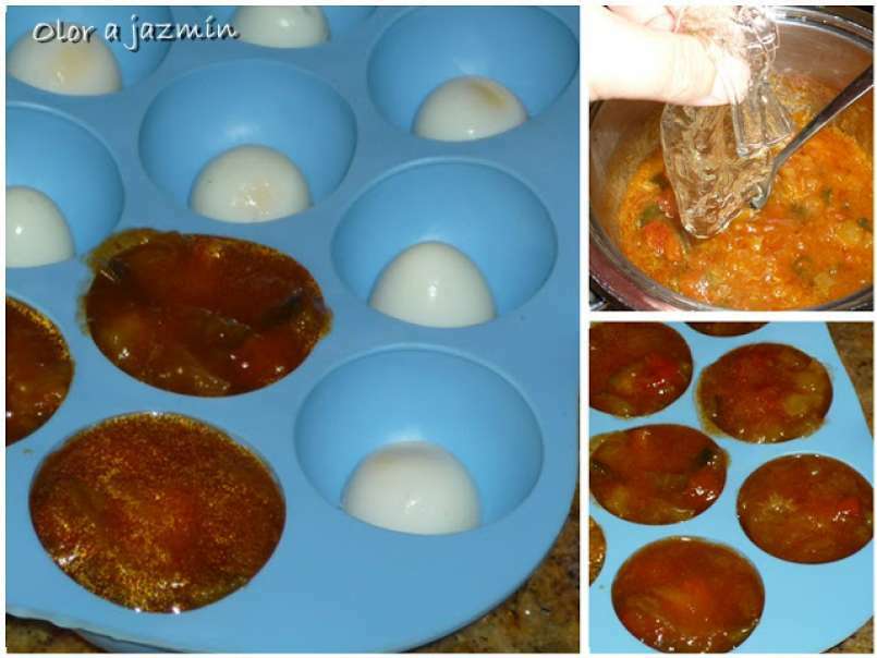 Huevos de codorniz y pisto en gelatina - foto 2