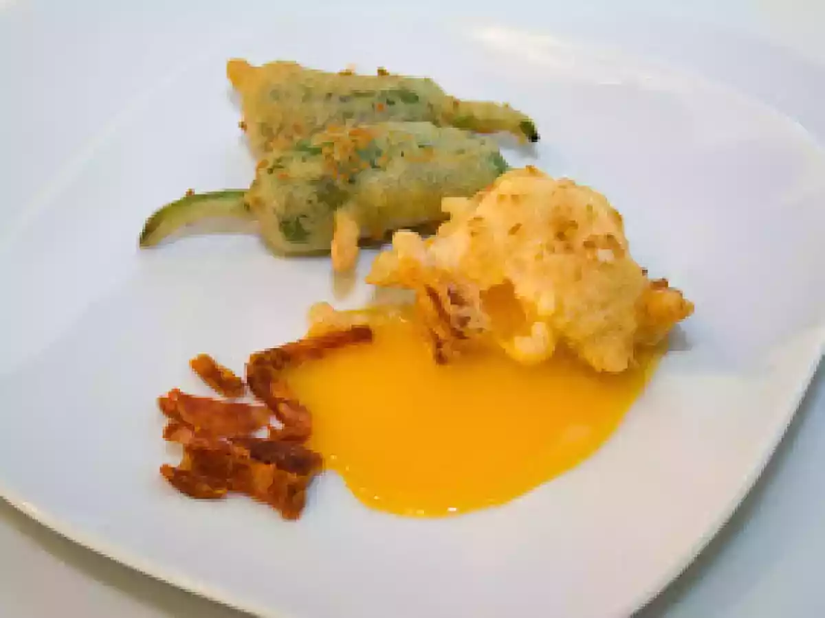 Huevos fritos en tempura