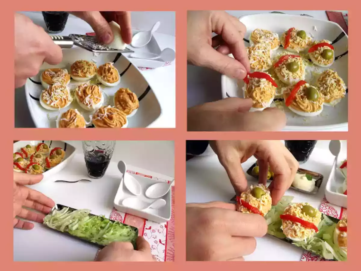 Huevos rellenos de atún con pimientos - foto 6