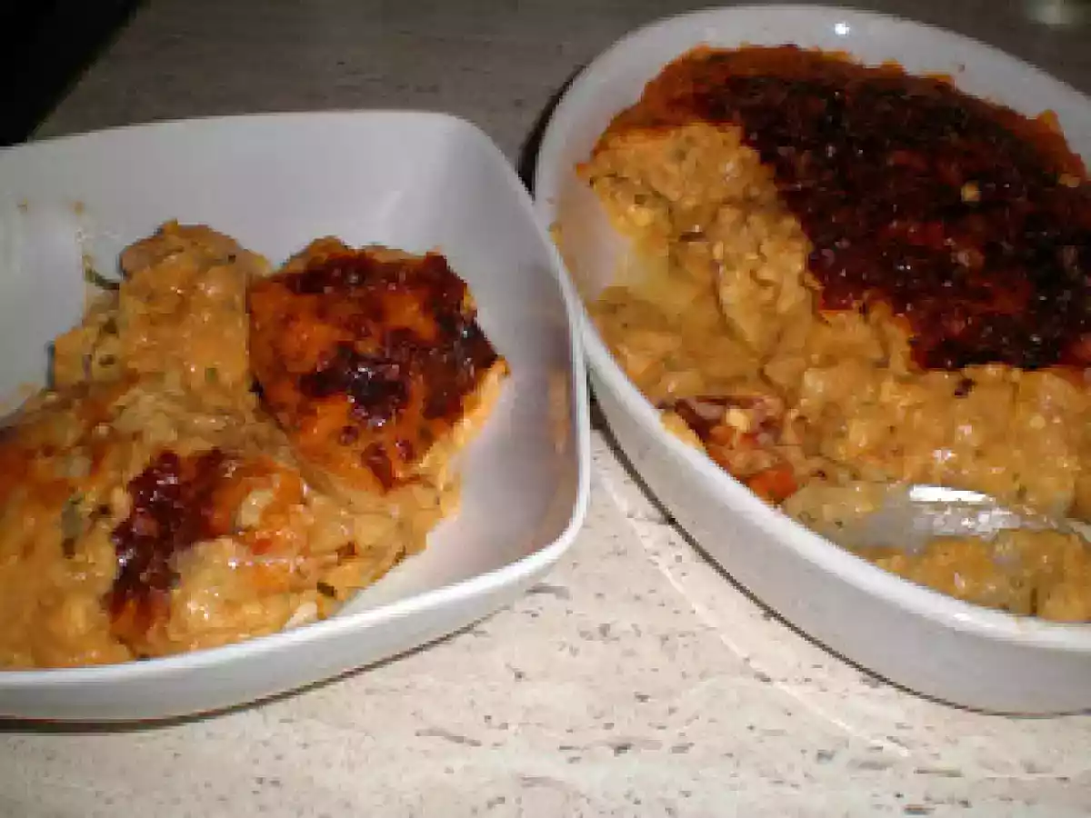 Huevos rellenos de bacalao con bechamel - foto 2