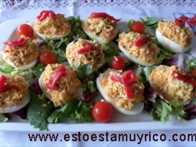 Huevos rellenos de marisco - Receta Petitchef