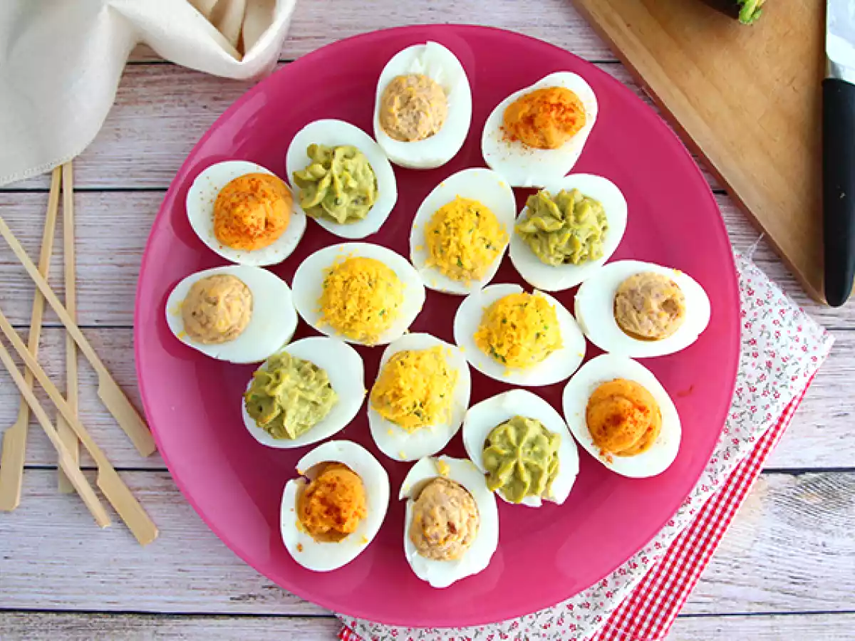 Huevos rellenos (mimosa) en 4 versiones - foto 3