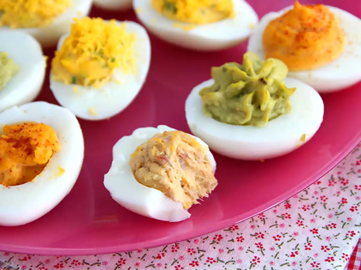 Huevos rellenos (mimosa) en 4 versiones - foto 4