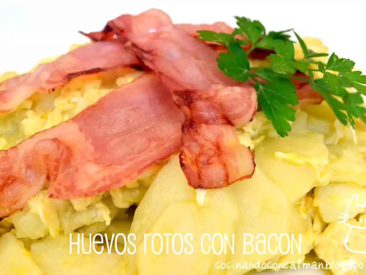 Huevos Rotos con Bacon con Thermomix