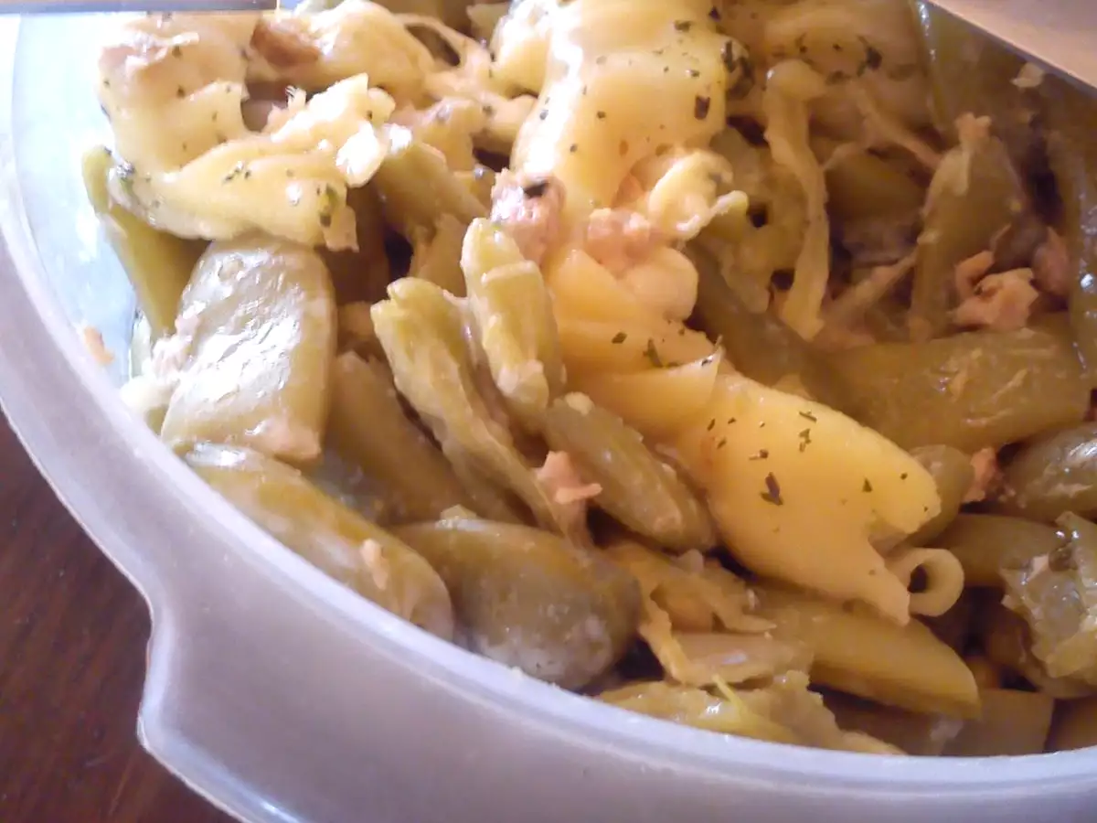 Judias con queso receta de tupper