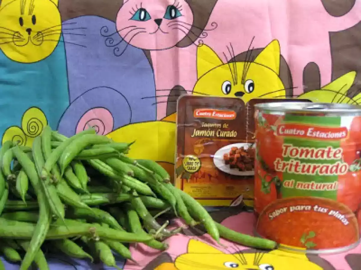 Judías finas salteadas con jamón - foto 2