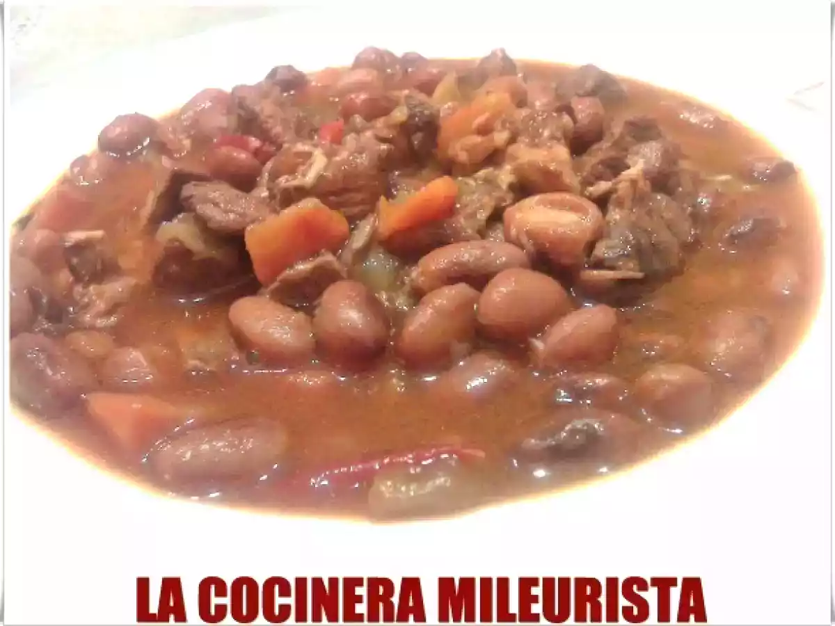 Judías pintas con carne magra (olla rápida)