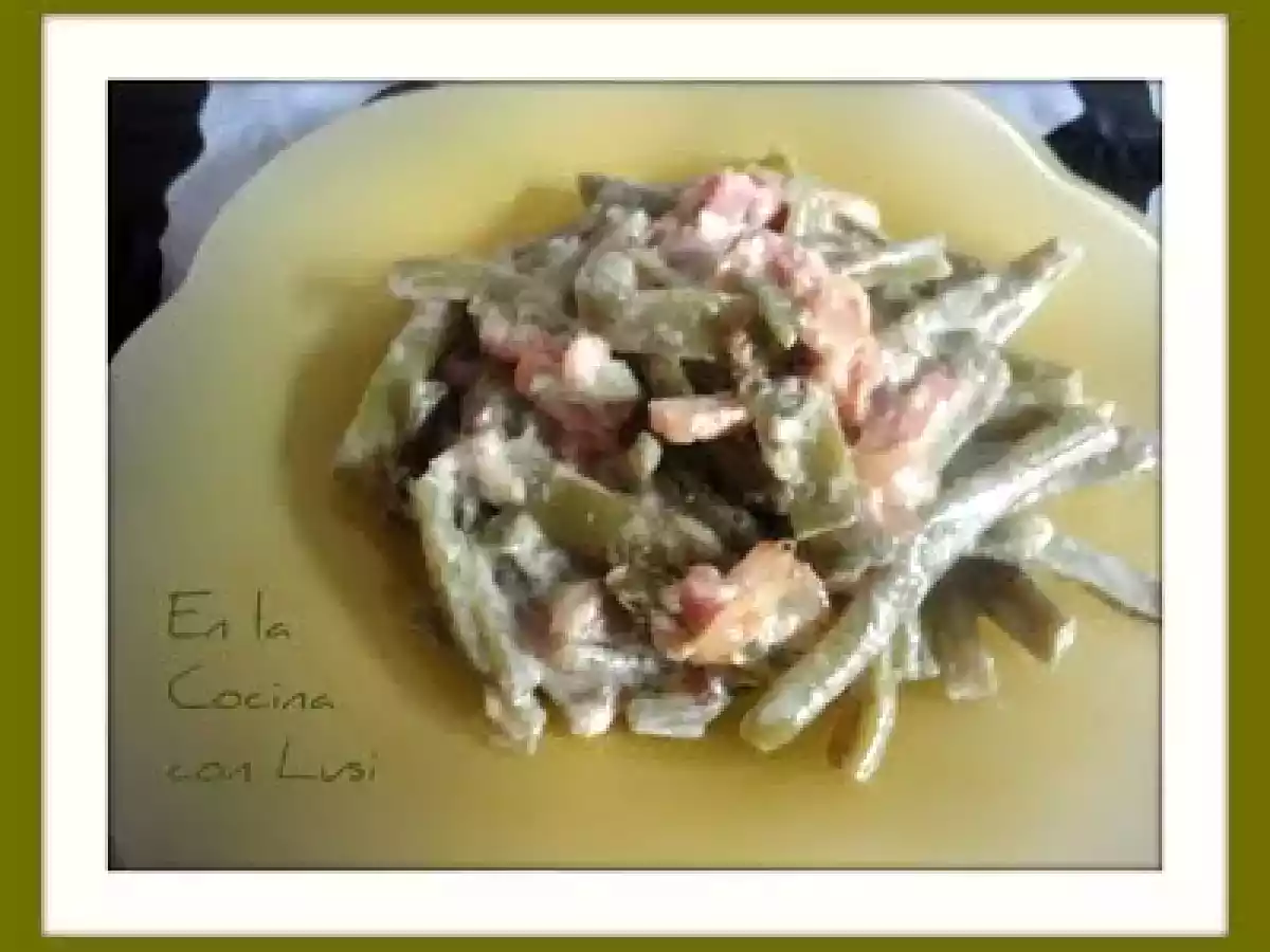 Judias Verdes a la carbonara - foto 2