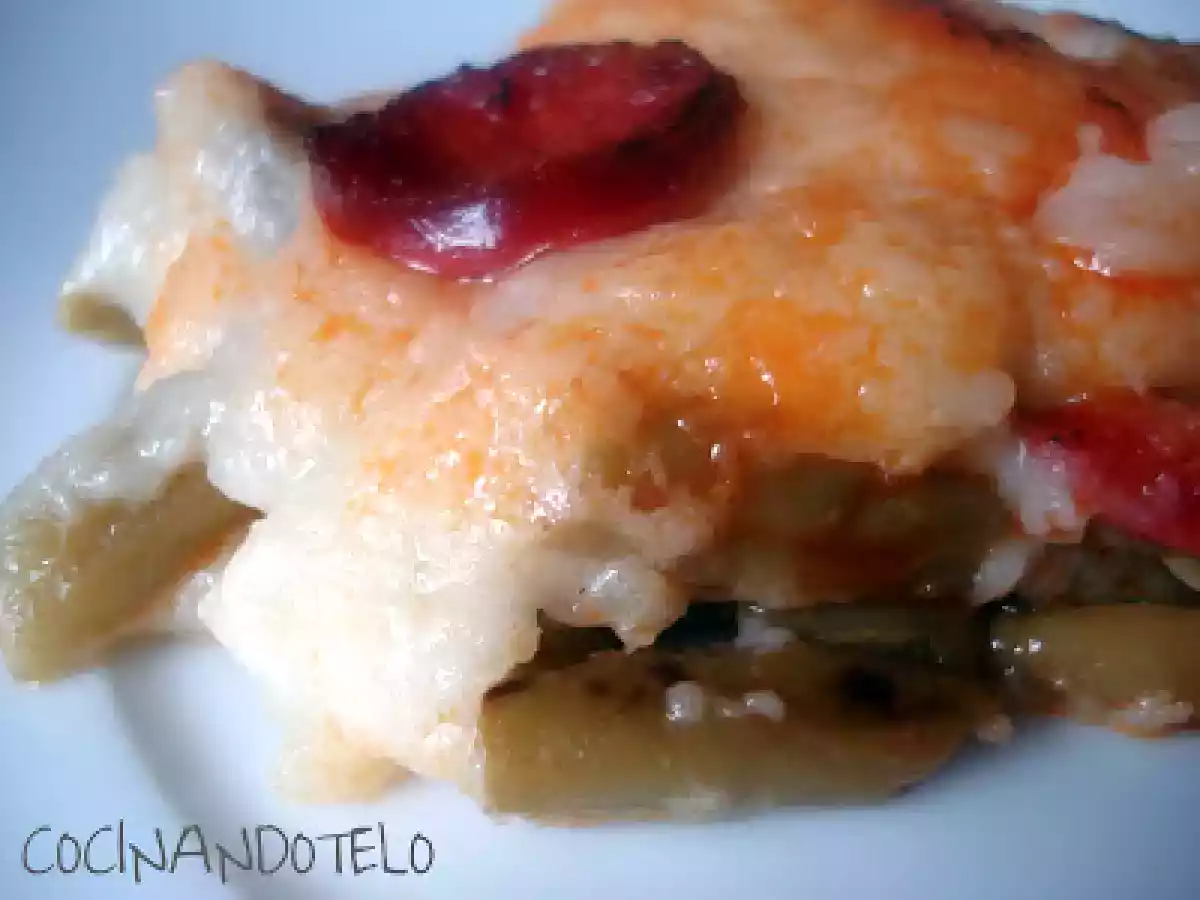 JUDIAS VERDES CON GRATÉN DE PATATA Y CHORIZO - foto 3