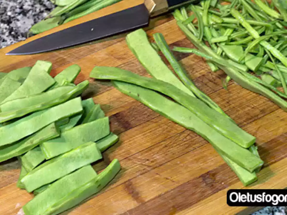 Judias verdes con jamón al ajoarriero - foto 2