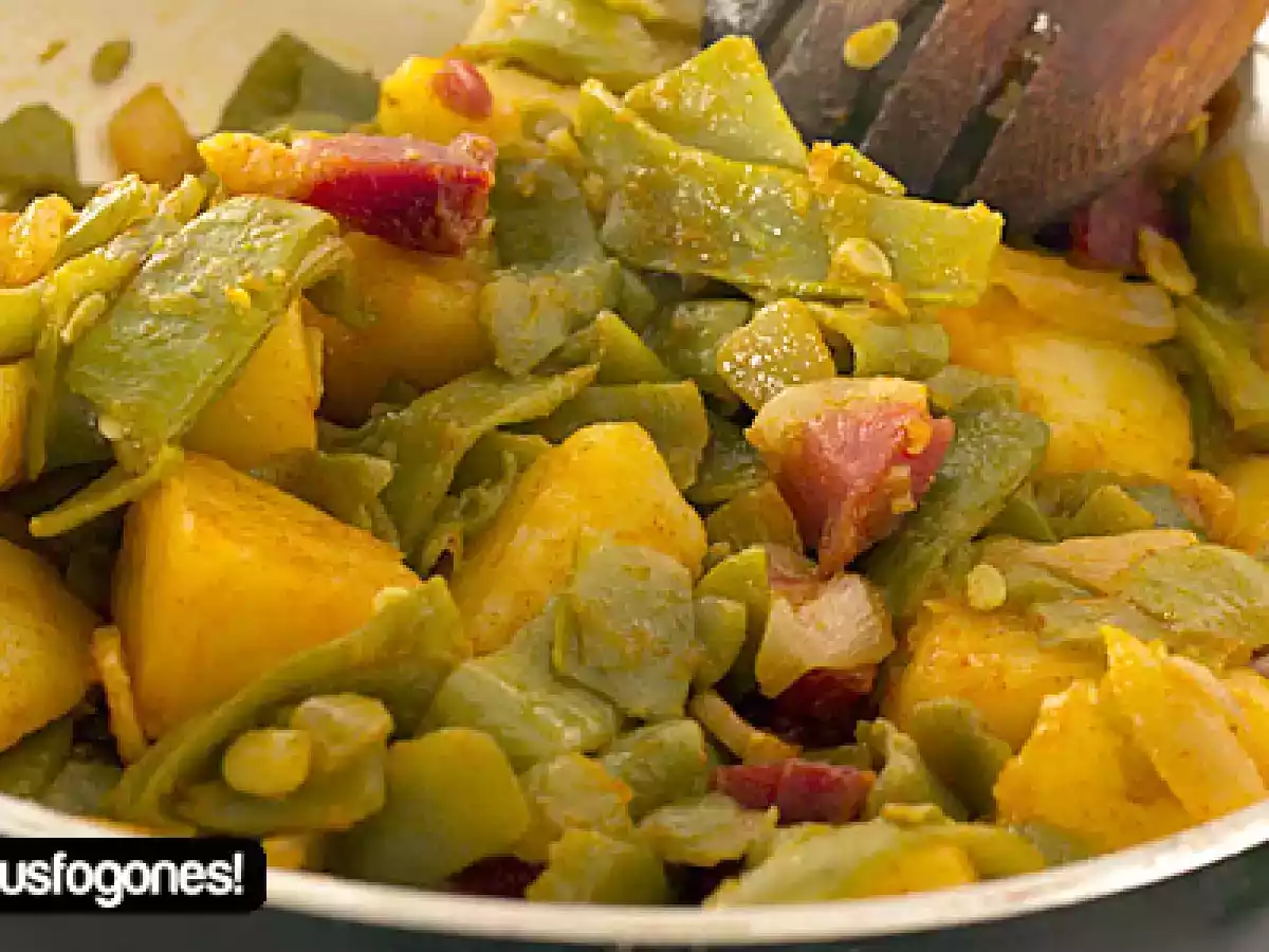 Judias verdes con jamón al ajoarriero - foto 8