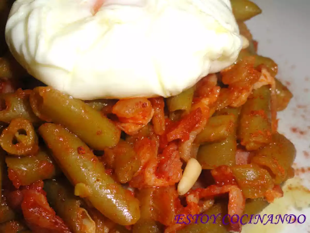 Judías verdes y bacon con huevo poché - foto 5
