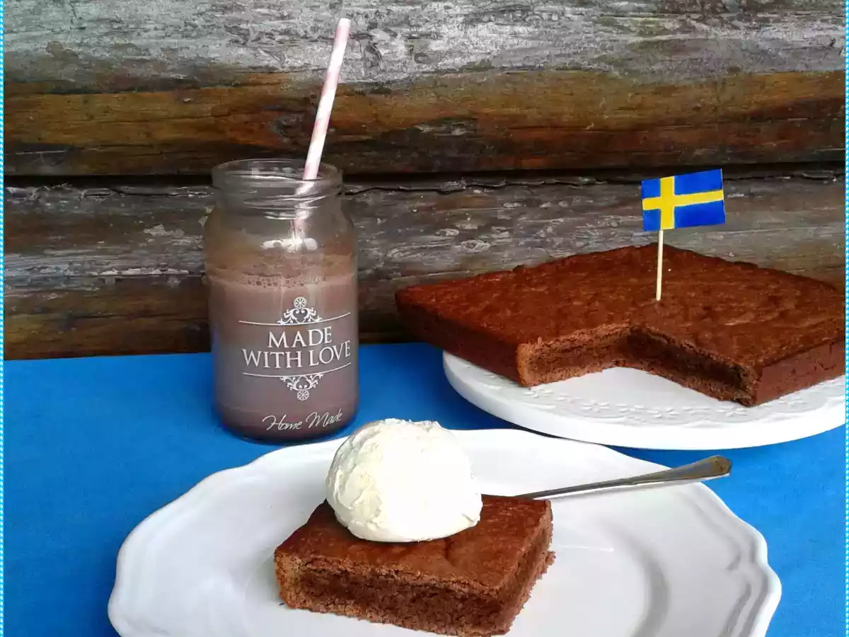 Kladdkaka - Pastel de chocolate sueco