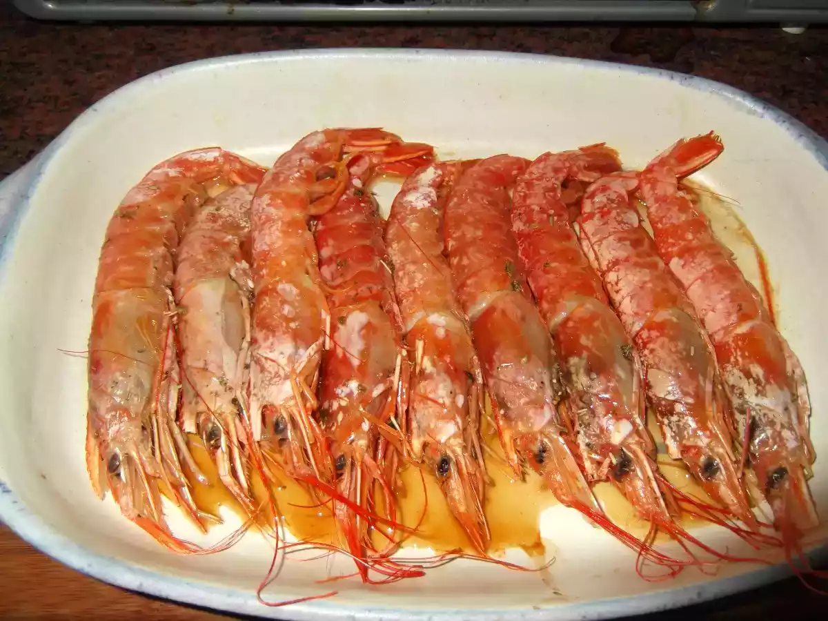 Langostinos al papillote