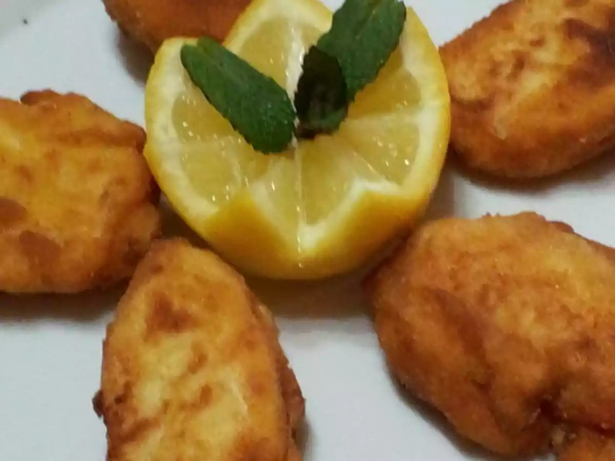 Langostinos con bechamel rebozados