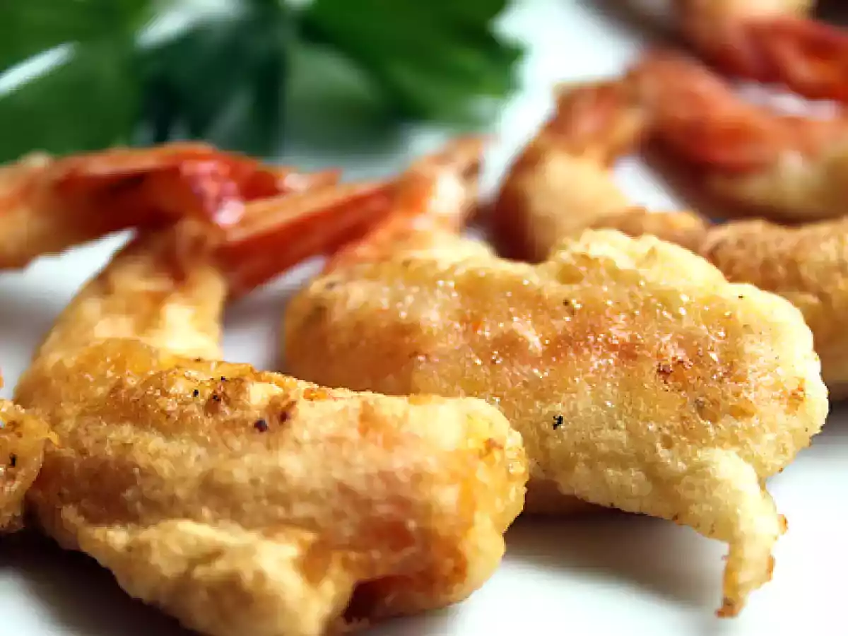 Langostinos en tempura