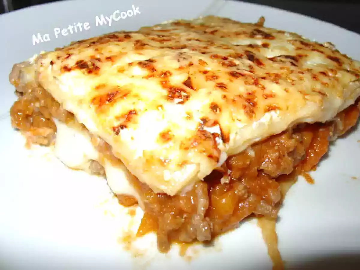 Lasaña boloñesa con mozzarella