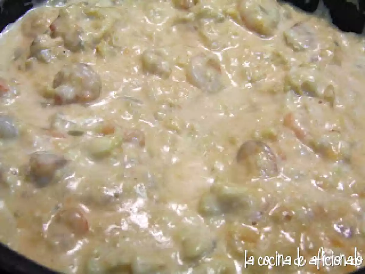 Lasaña de bacalao y gambas - foto 3