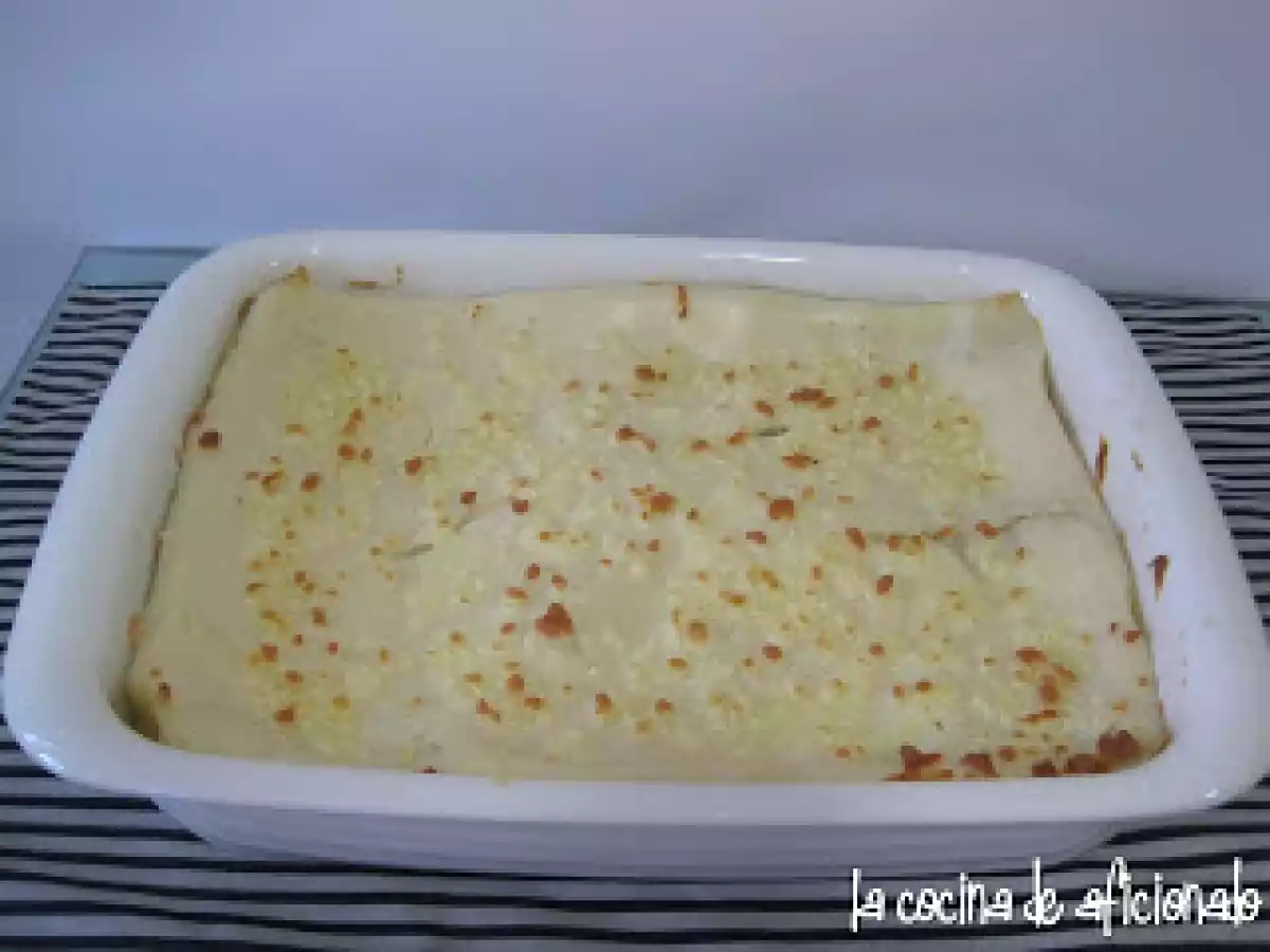 Lasaña de bacalao y gambas - foto 4