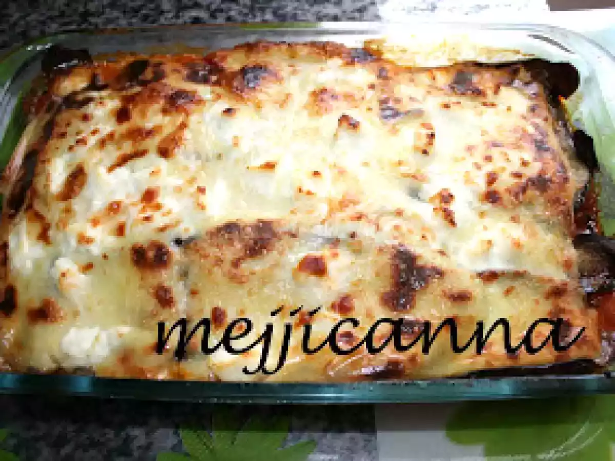 Lasaña de berenjenas y carne