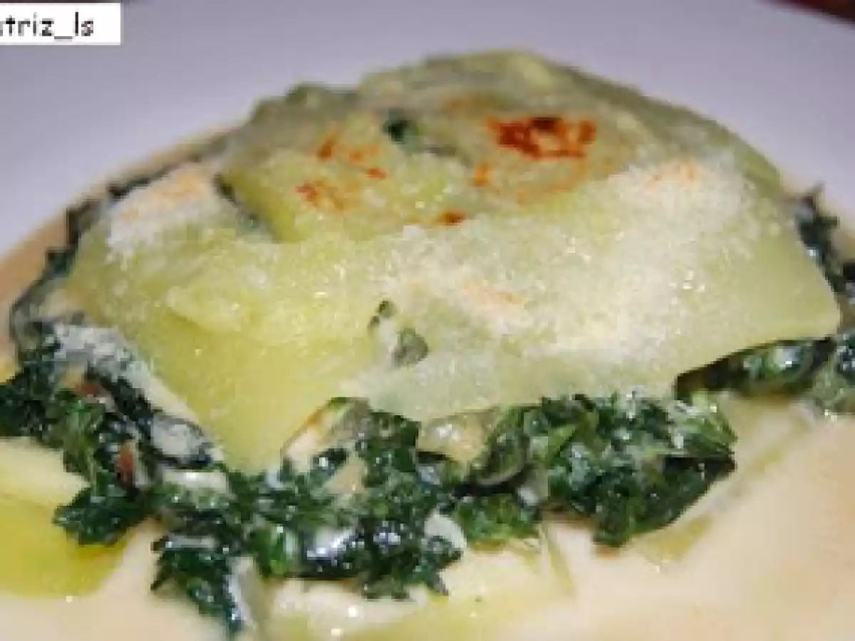 Lasaña de calabacín y espinacas