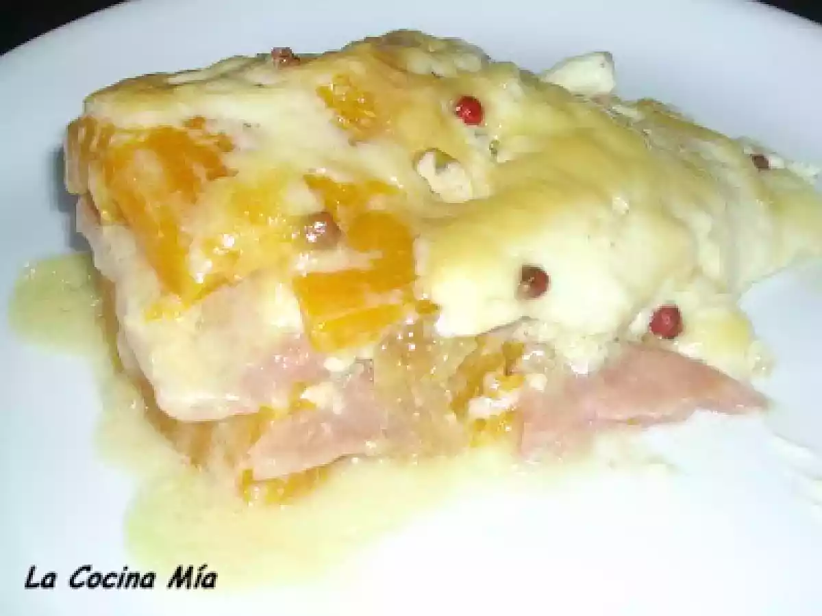 Lasaña De Calabaza, Jamón Dulce Y Gorgonzola