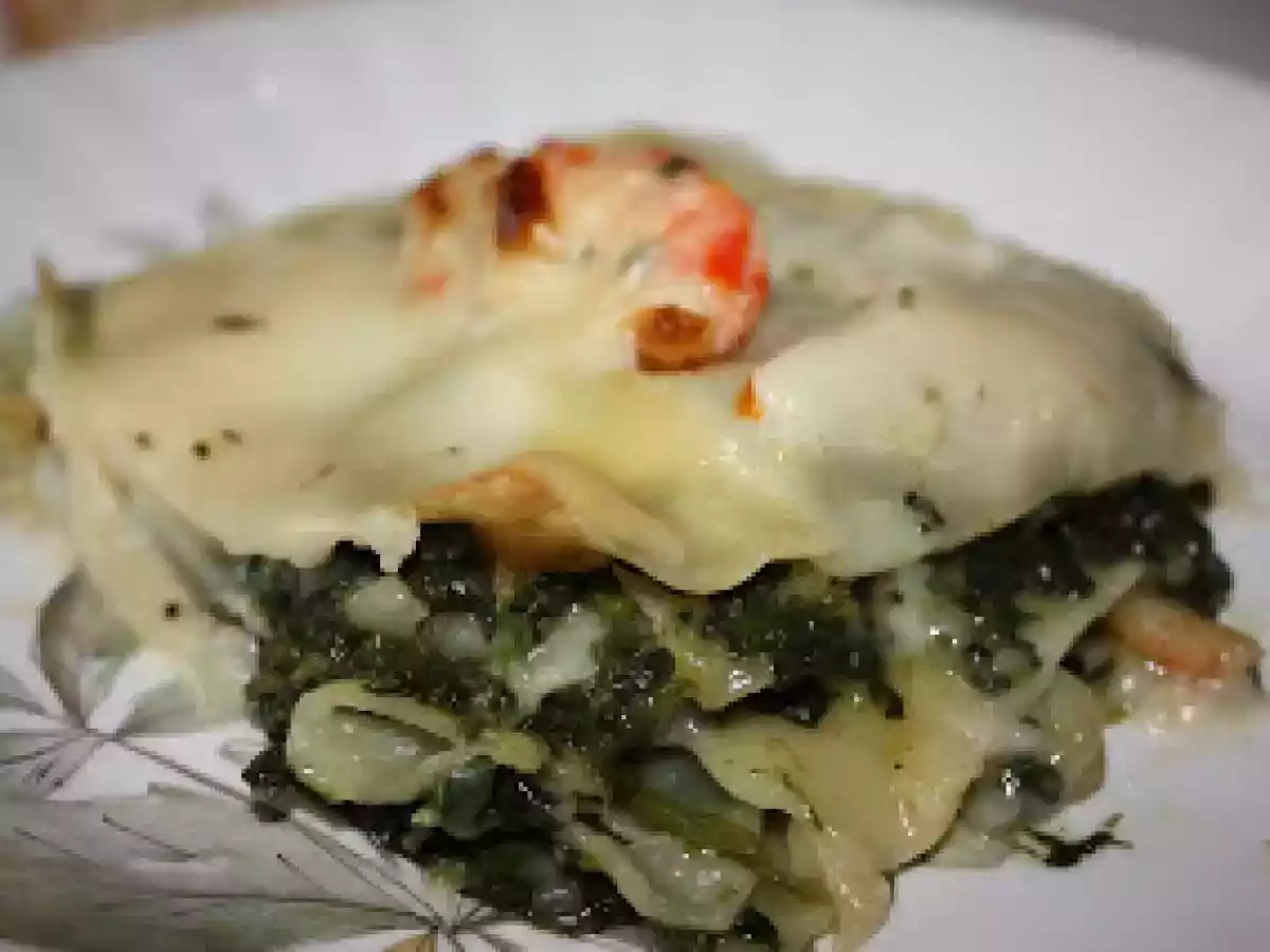 Lasaña de espinacas y gambas (la lasaña que más me gusta) - foto 2