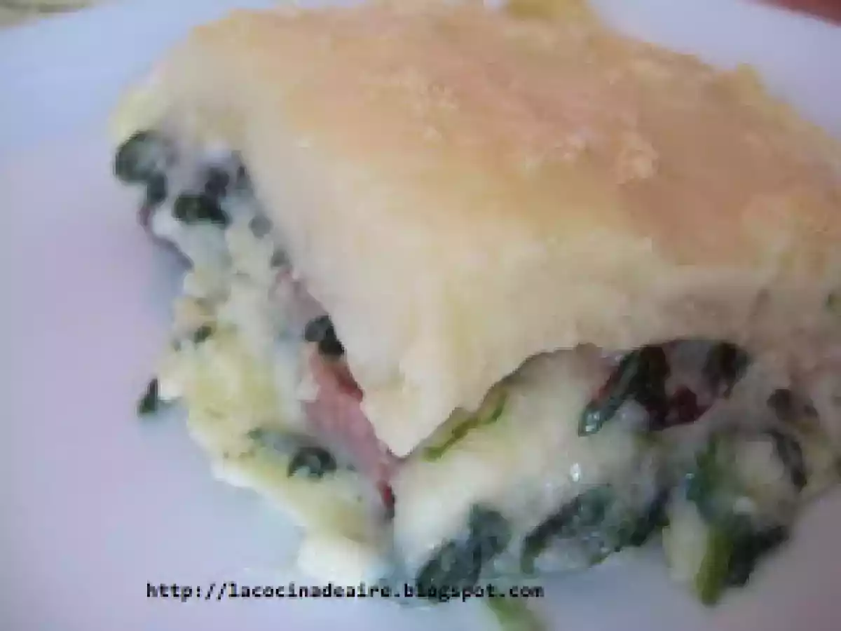 LASAÑA DE ESPINACAS Y PATATA