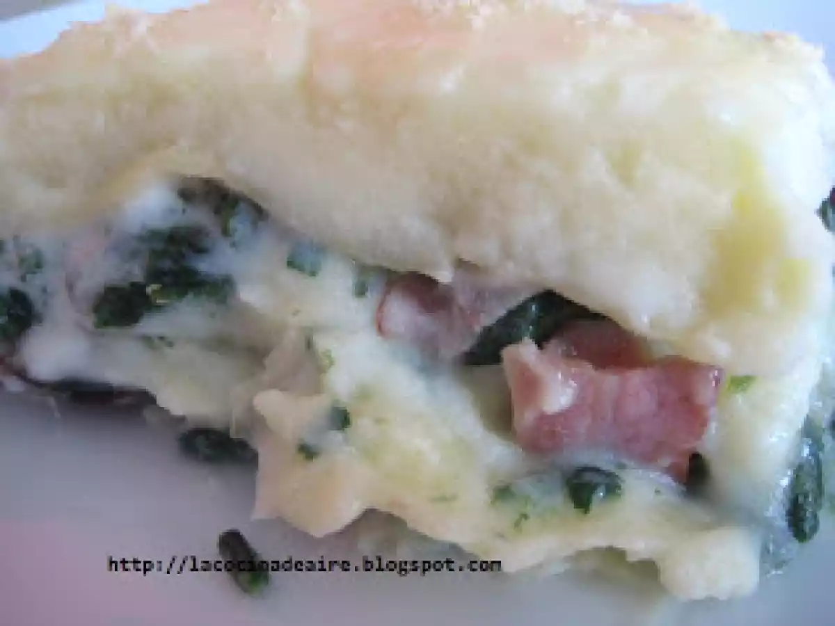 LASAÑA DE ESPINACAS Y PATATA - foto 2