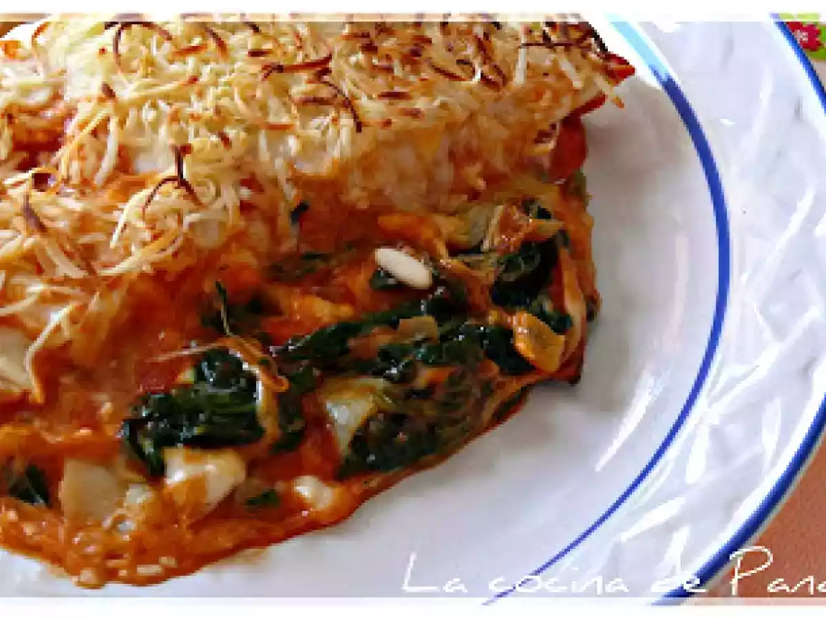 LASAÑA DE ESPINACAS Y PIÑONES DE ESTHER - foto 2