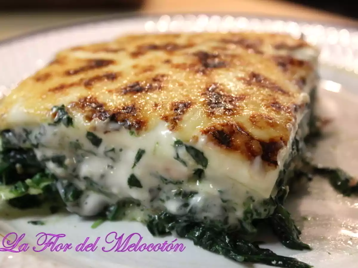 Lasaña de espinacas y salmón