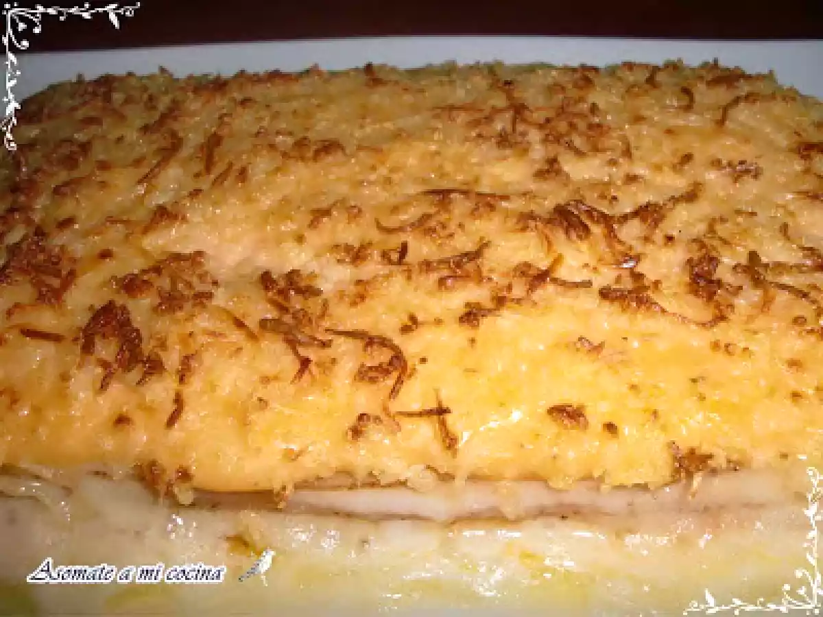 Lasaña de jamón y queso