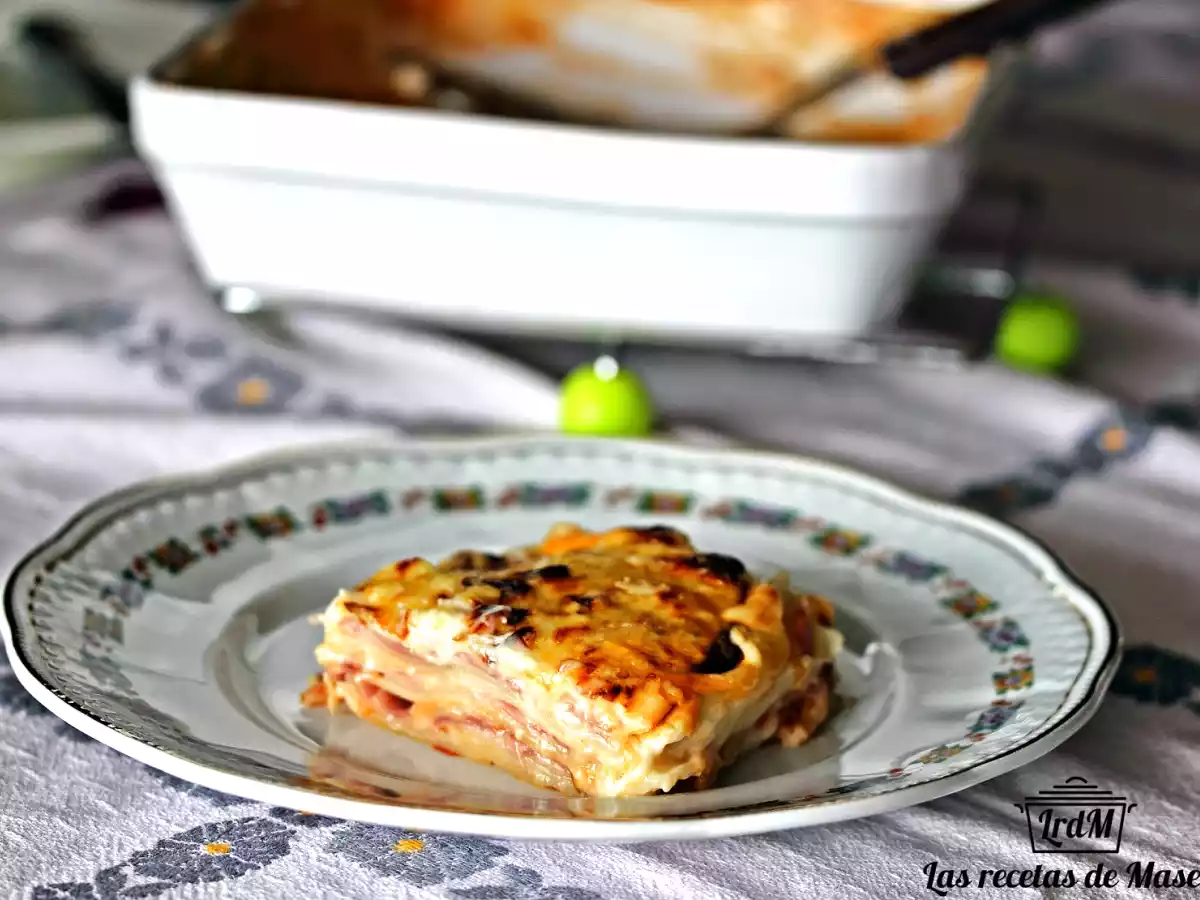 Lasaña de jamón y queso - foto 2