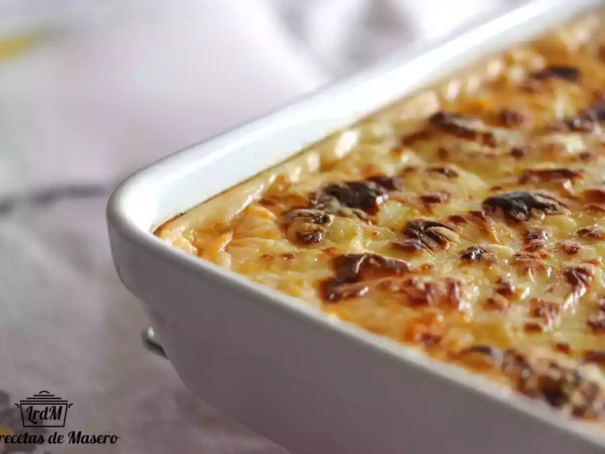Lasaña de jamón y queso