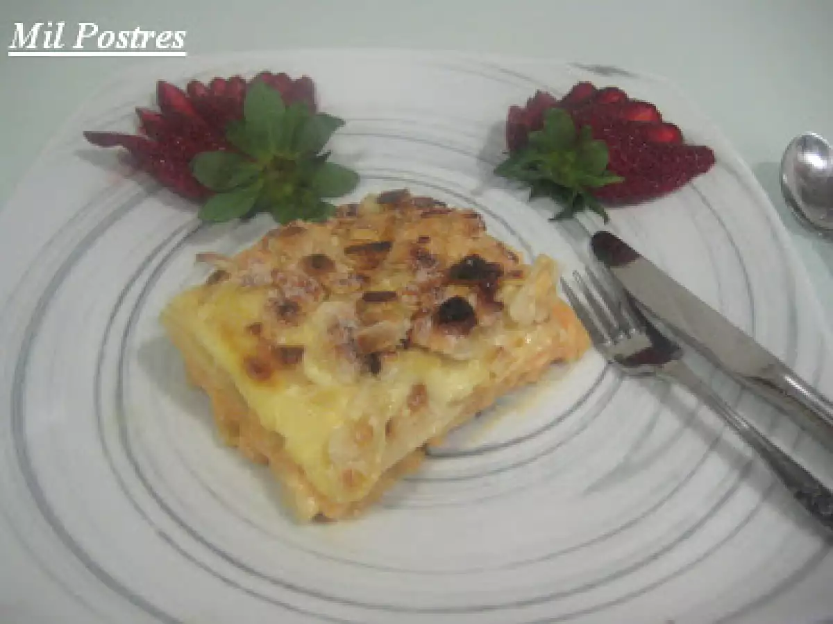 Lasaña de manzana, zanahoria y mascarpone