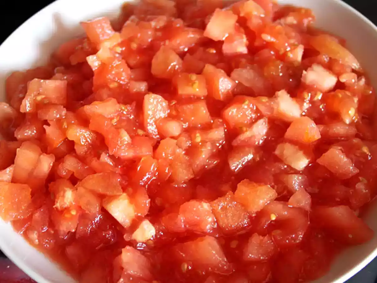 Lasaña de morcilla y tomate confitado. Paso a paso. - foto 2