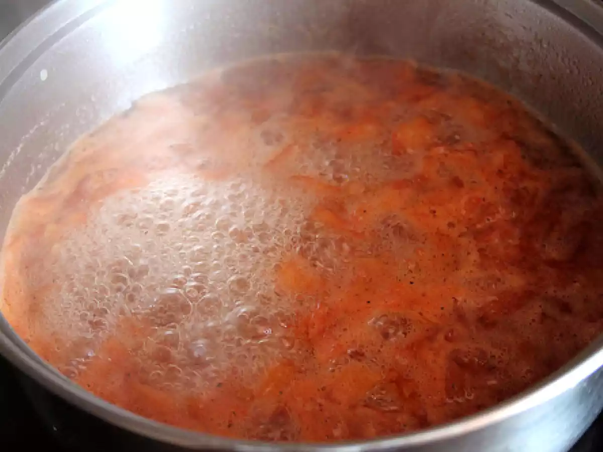 Lasaña de morcilla y tomate confitado. Paso a paso. - foto 4