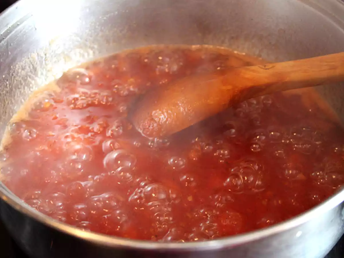 Lasaña de morcilla y tomate confitado. Paso a paso. - foto 5
