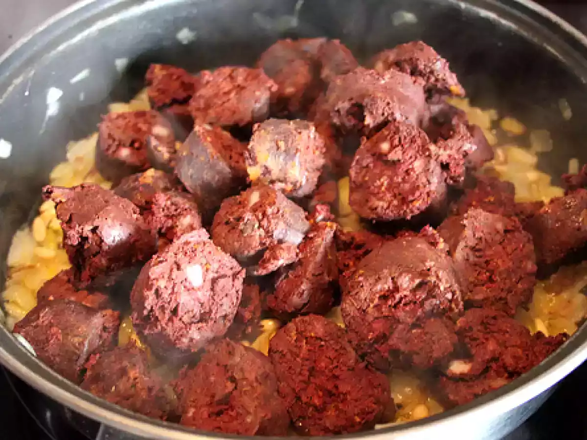 Lasaña de morcilla y tomate confitado. Paso a paso. - foto 11