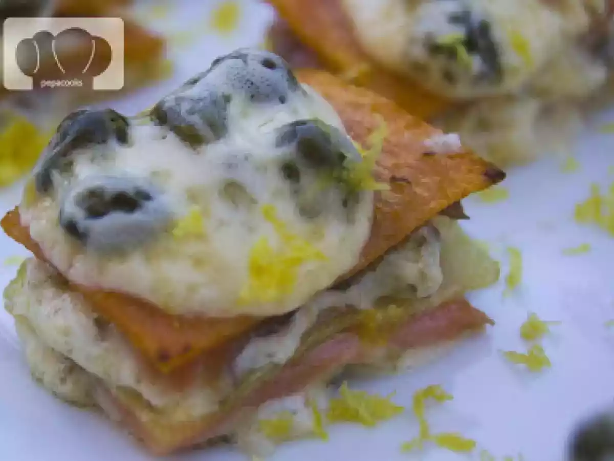 Lasaña de patata y salmón