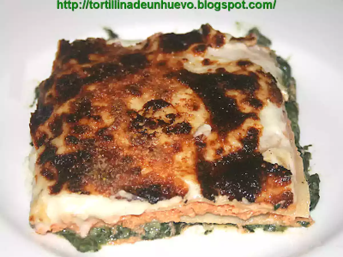 Lasaña de salmón y espinacas