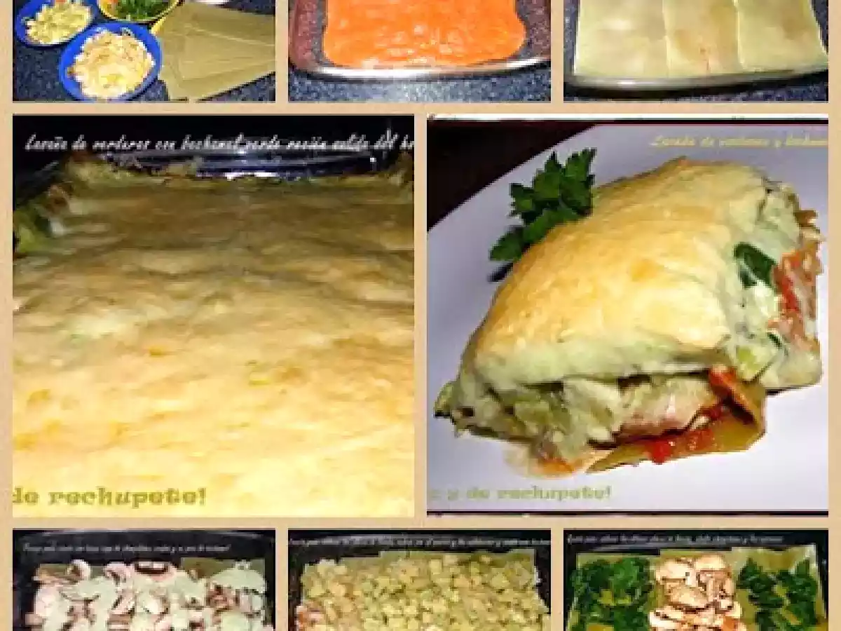 Lasaña de verduras con bechamel verde - foto 3