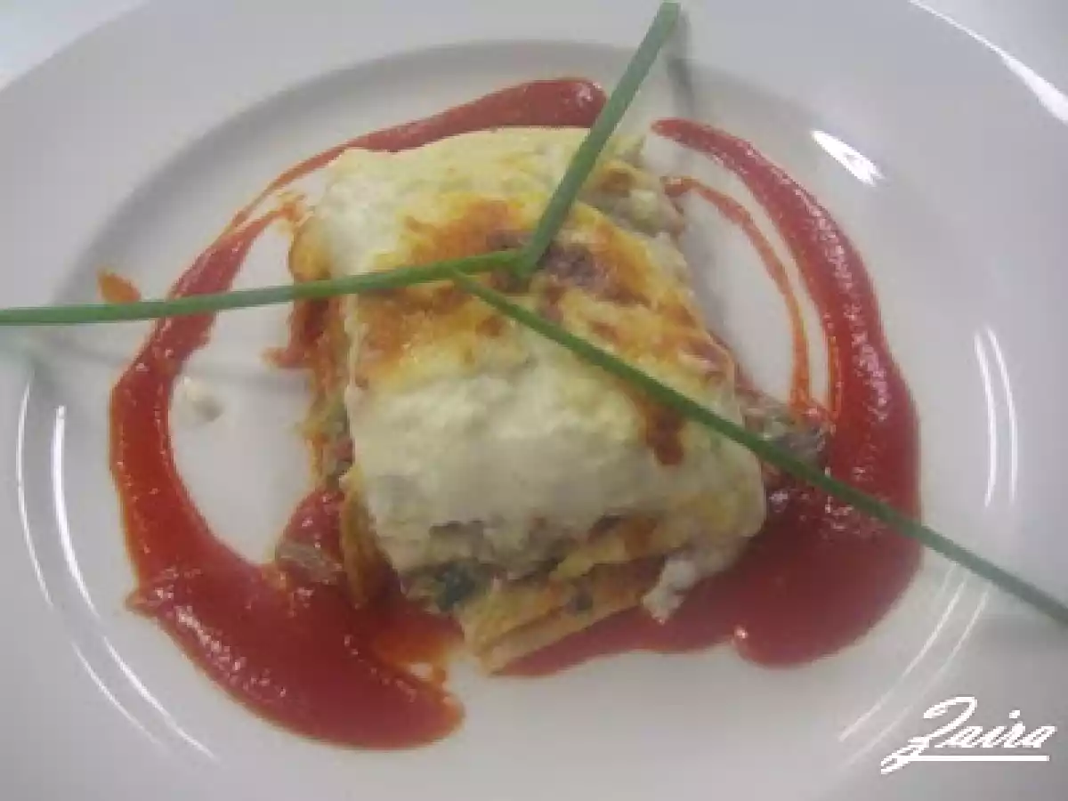 Lasaña de verduras y jamón - foto 2