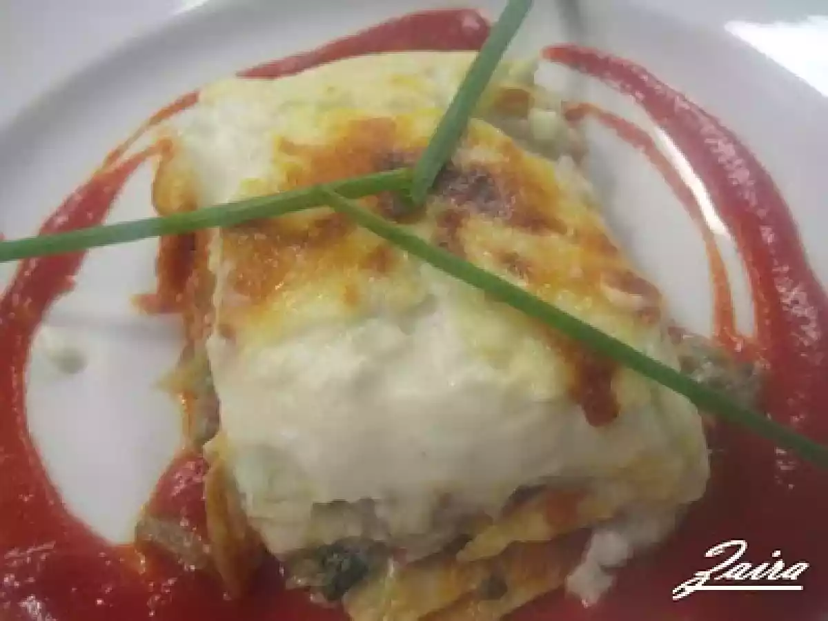 Lasaña de verduras y jamón - foto 3