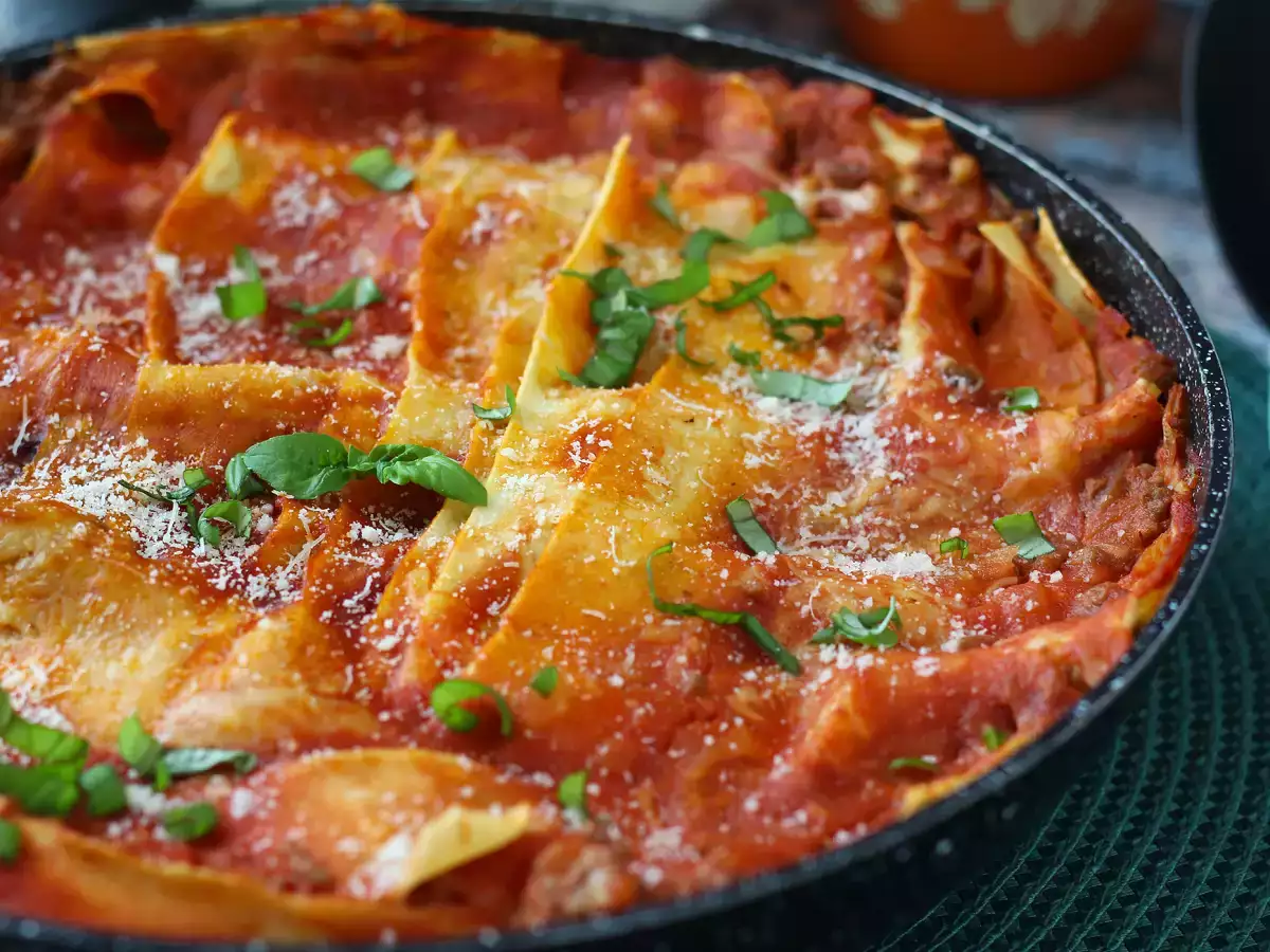 Lasaña en sartén de carne y tomate: lista en 35 minutos - foto 7