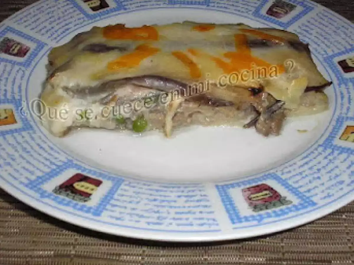 LASAÑA VEGETAL DE BERENJENA Y BOQUERONES