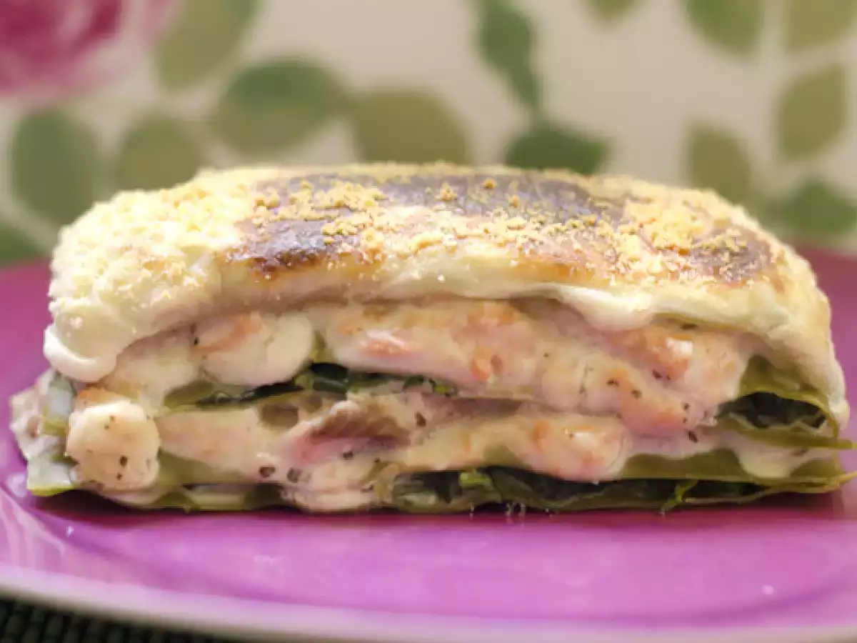 Lasaña verde de salmón y espinacas - foto 3