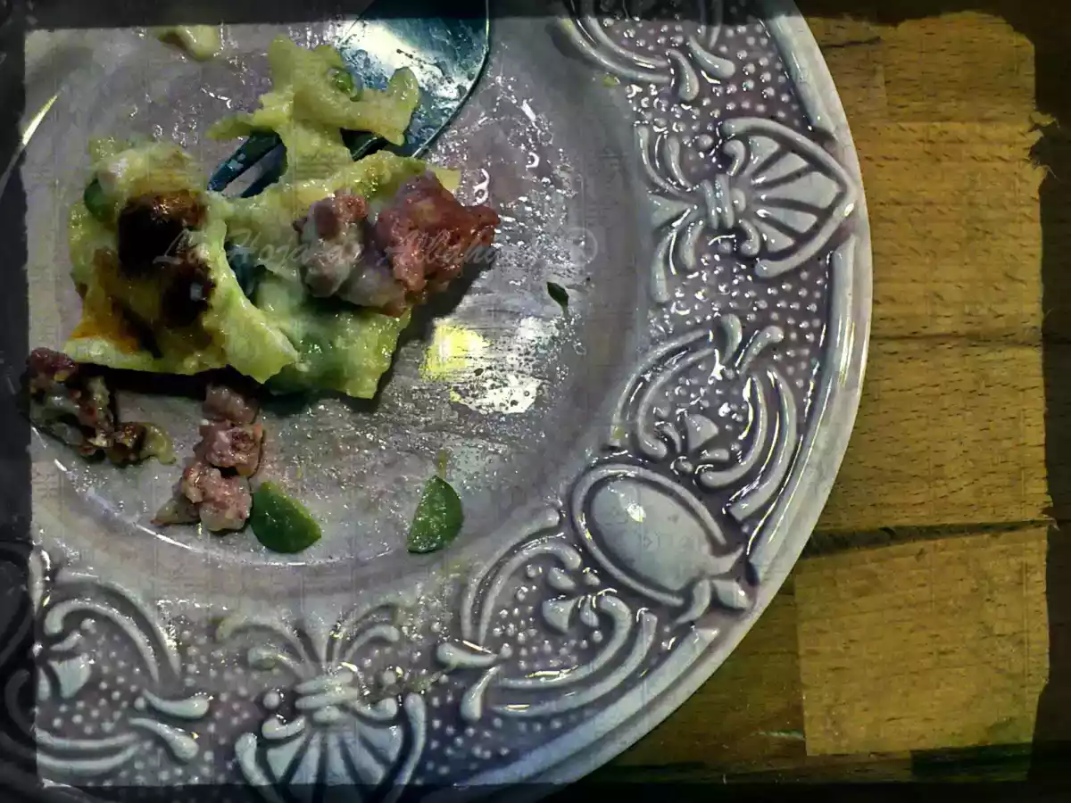 Lasañas de habas y longaniza - foto 2