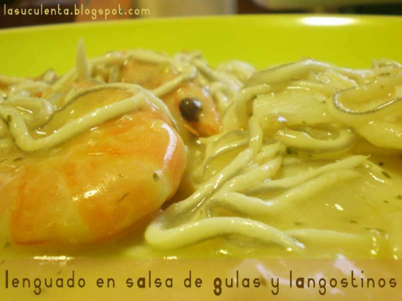 Lenguado en salsa de gulas y langostinos, foto 1