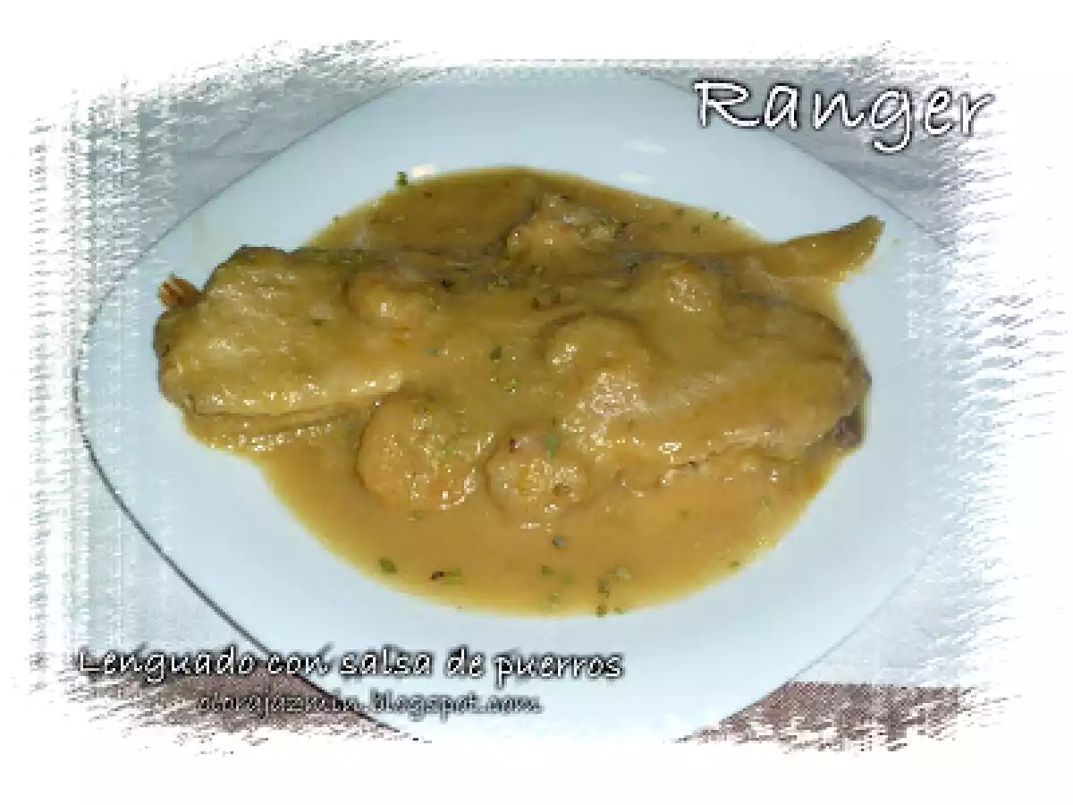 Lenguado en salsa de puerros